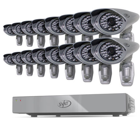 SVAT Electronics PRO 16CH H.264 1TB Smart Security DVR with 16 Outdoor Cameras