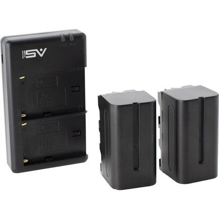 Smith-Victor 2x NP-F750 7.4V 4400 mAh Lithium-Ion Battery and Dual Charger