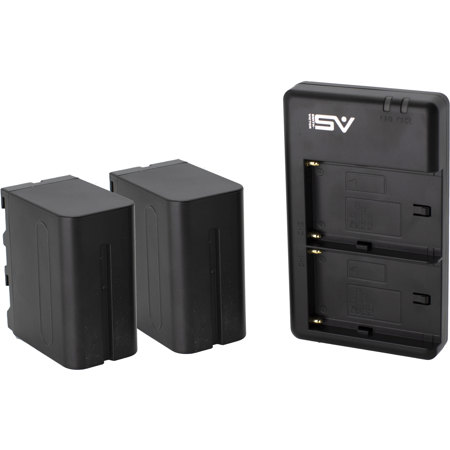 Smith-Victor 2x NP-F970 7.4V 6600 mAh Lithium-Ion Battery and Dual Charger