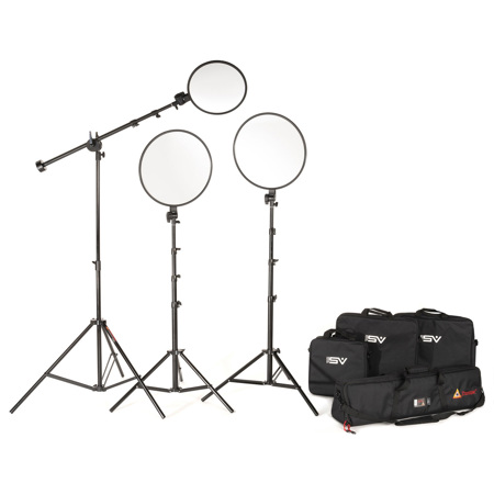 Edge360 Pro LED Bi-Color 3-Light Boom Kit with 2x 18" LED Panel, 13" LED Panel