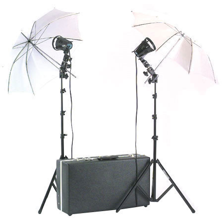 Smith-Victor K22U-A 2-Light 1200W Portable Case Kit with Umbrellas