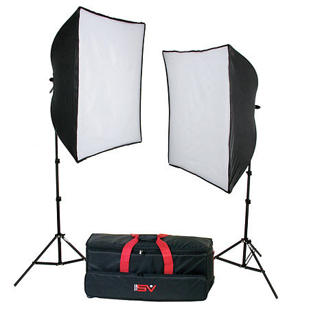 Smith-Victor KSB-1000 Economy Softbox 2 Light Kit, 120V