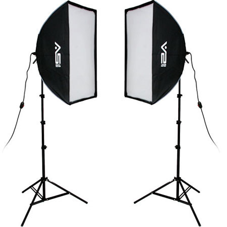 Smith-Victor 2000W Pro Softbox 2 Light Kit, 10ft Stands