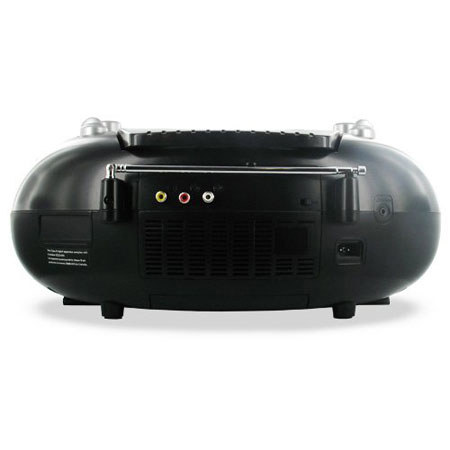 Magnasonic MAG-MDVD500 Portable CD/DVD Boombox, Blk/Slv