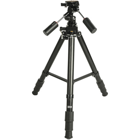 Smith-Victor PRO-40500 3-Section Aluminum Tripod w/Pro-4A 3-Way Pan Head, Black