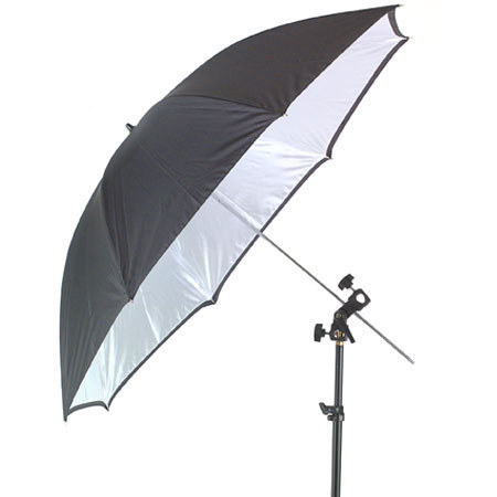 Smith-Victor 670140 45" Black Backed, Silver Umbrella