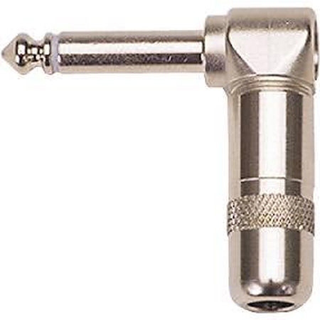 Switchcraft 1/4" Mono 2 Conductor 90 Deg. Cable Mount Plug, Nickel Plated Metal