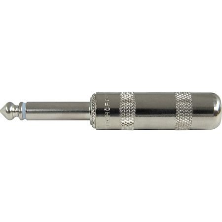 Switchcraft 1/4" Mono 2 Conductor Cable Mount Plug, Nickel Metal Handle