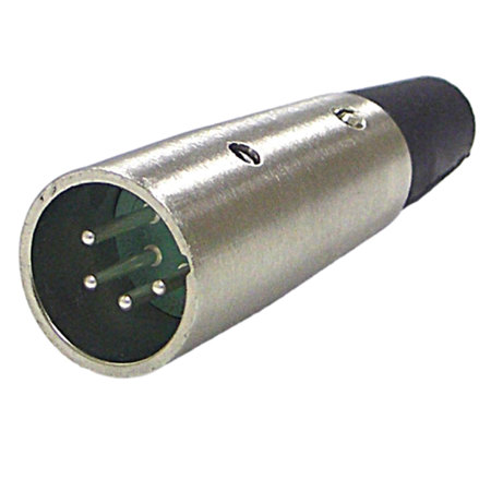 Switchcraft 4-Pin XLR Male Cable Mount Connector, Silver Pins / Nickel
