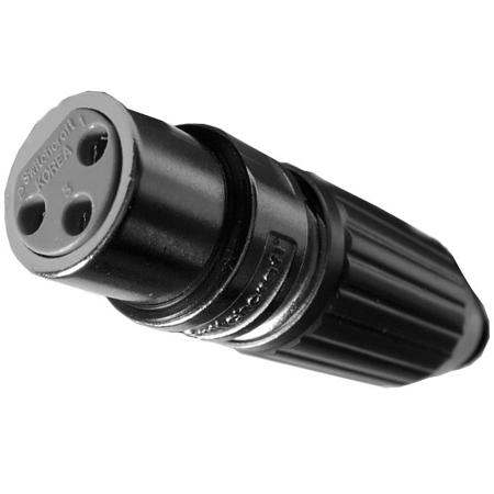 Switchcraft AAA Series 3-Pin XLR Female Cable Mount, Silver Pins, Black Metal