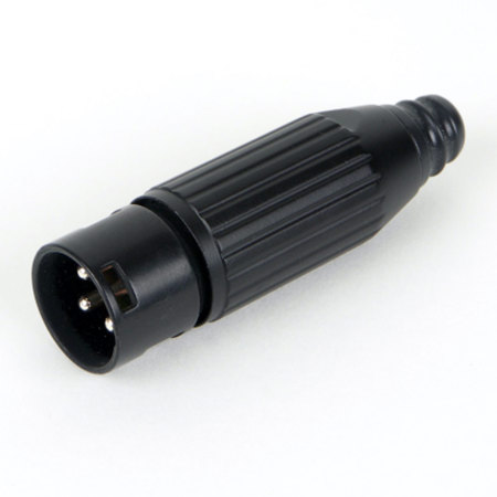 Switchcraft 3-Pin XLR Male Cable Mount Connector, Silver Pins / Black Metal