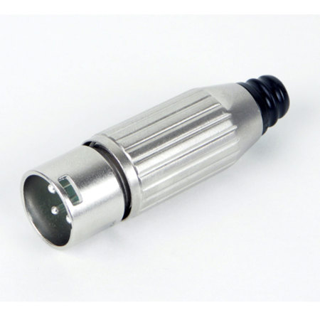 Switchcraft 3-Pin XLR Male Cable Mount Connector, Silver Pins / Nickel Metal