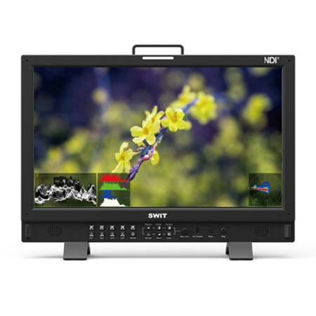 SWIT Electronics BM-215-NDI 21.5" Full HD QLED Professional Broadcast Monitor with V-Mount Battery Plate, Supports 4K NDI/3G-SDI/HDMI