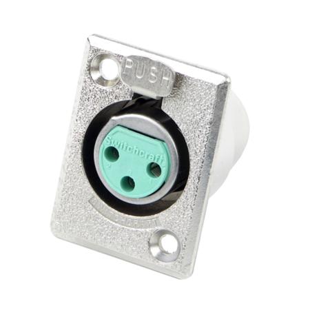 Switchcraft 3-Pin XLR Female Connector, Silver Pins / Nickel Finish