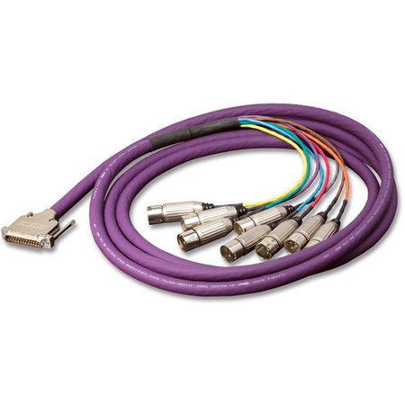Switchcraft 2' DB25 Male to 4 XLR Male and 4 XLR Female Breakout Cable