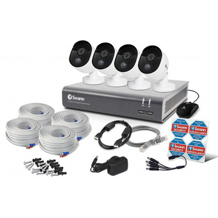 Swann 8 Channel DVR with 1TB HDD and 4x 1080p Bullet Cameras with Night Vision