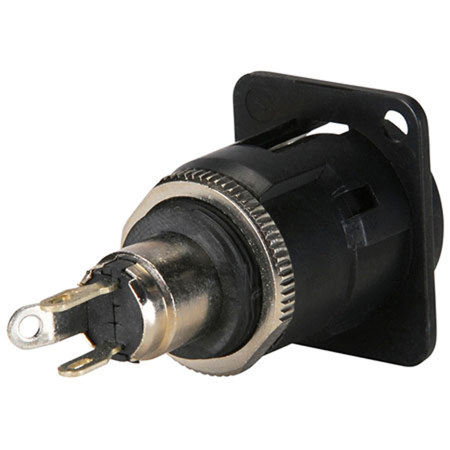 Switchcraft EH Series 3.5mm TS to 1/8" Mono Solder Contact Jack with 4-40 Mounting Screws, Black