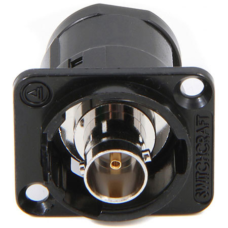 Switchcraft EH Series 75 Ohm BNC Female Feedthru Isolated Jack with 4-40 Mounting Screws, Black