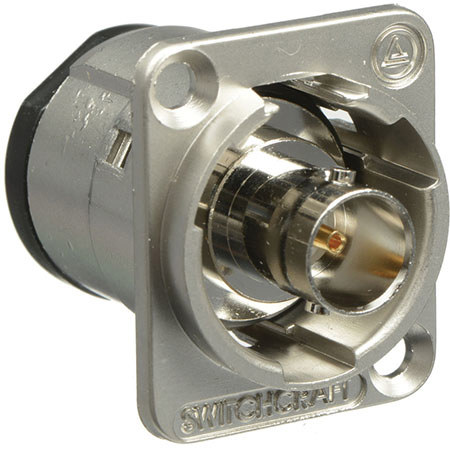 Switchcraft EH Series 75 Ohm BNC Female Feedthru Isolated Jack with 4-40 Mounting Screws, Nickel