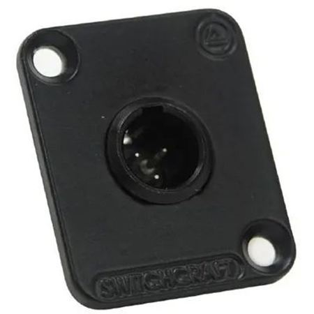 Switchcraft Tini-QG Mini 7-Pin XLR Male Panel Mount Connector, Black / Gold
