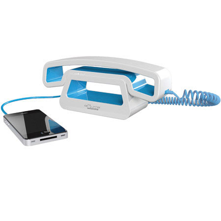 Swissvoice CH01 ePure Corded Handset with Base for Smartphones, White/Blue