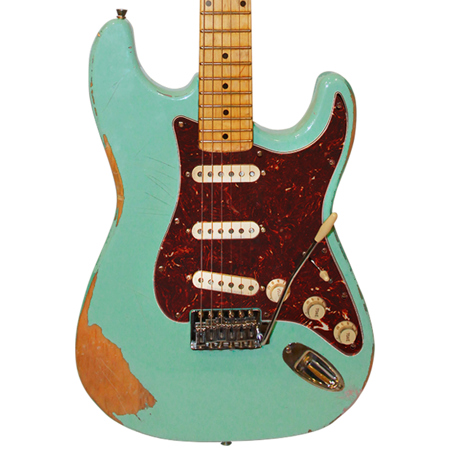 Sawtooth ES Relic Series Electric Guitar with Gig Bag, Surf Green