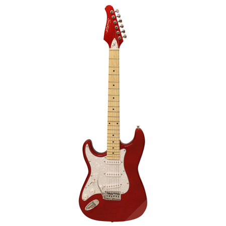 Sawtooth ES Series Left Handed Electric Guitar Maple Fingerboard Candy Apple Red with Pearl White Pickguard