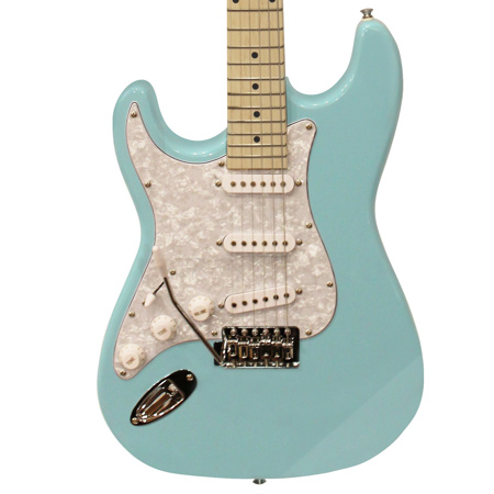 Sawtooth ES Left-Handed Electric Guitar, Daphne Blue with White Pickguard