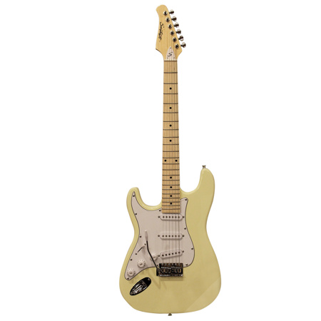 Sawtooth ES Series Left Handed Electric Guitar Maple Fingerboard Vintage Cream with White Pickguard