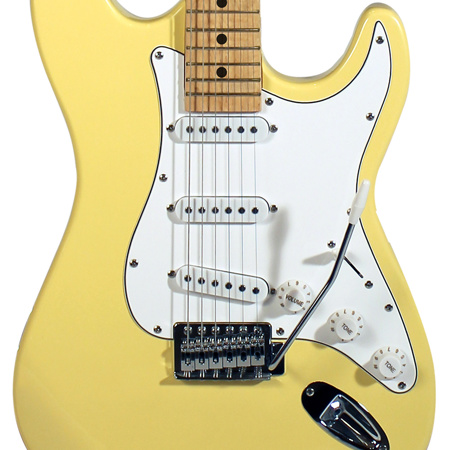 Sawtooth ES Electric Guitar, Citron Vanilla Cream with White Pickguard