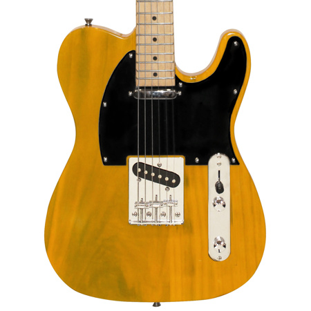 Sawtooth ET Series Electric Guitar, Butterscotch with Black Pickguard