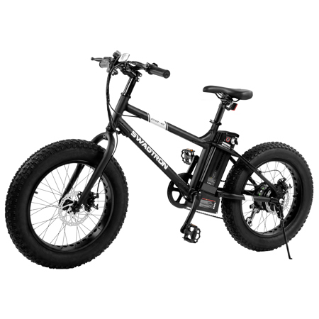 Swagtron EB-6 Youth Fat E-Bike, 18.6mph Speed, Black