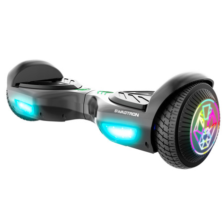 Swagtron Swagboard T882 EVO V2 Hoverboard with Light-Up Wheels, 6mph Speed,Black