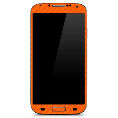 SlickWraps Carbon Fiber Skin for Samsung Galaxy S4, Orange