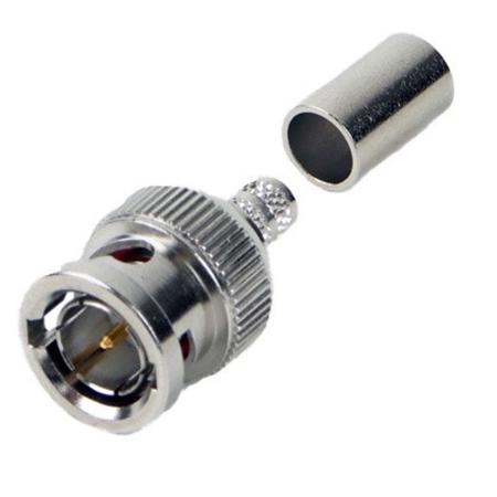 Switchcraft True 75 Ohms HD Cable Mount BNC Connector with 3 Pieces Crimp for Belden 1695A