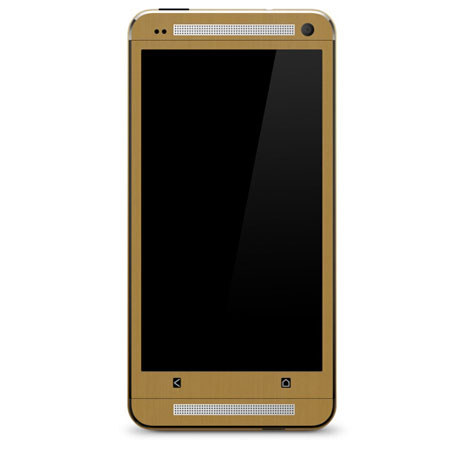 SlickWraps Metal Skin for HTC One, Brushed Gold