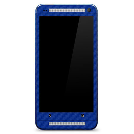 SlickWraps Carbon Fiber Skin for HTC One, Blue