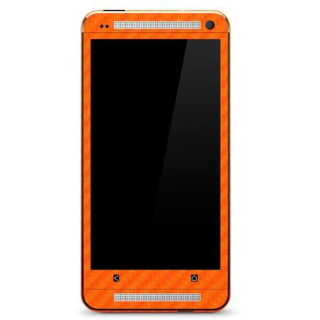 SlickWraps Carbon Fiber Skin for HTC One, Orange