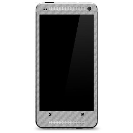 SlickWraps Carbon Fiber Skin for HTC One, Silver