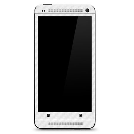 SlickWraps Carbon Fiber Skin for HTC One, White
