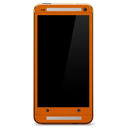SlickWraps Leather Skin for HTC One, Orange