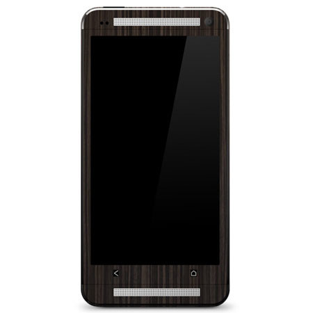 SlickWraps Wood Skin for HTC One, Gold Flake/Ebony