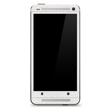 SlickWraps Leather Alligator Skin for HTC One, White