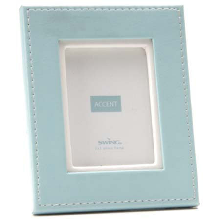 Swing Accent Faux Wood Frame for 1.75x2.5in Photo, Aqua
