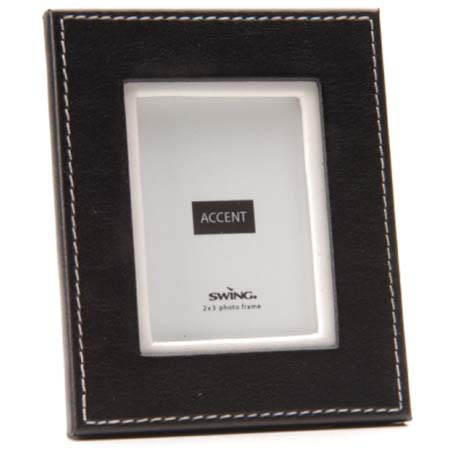 Swing Accent Faux Wood Frame for 1.75x2.5in Photo,Black