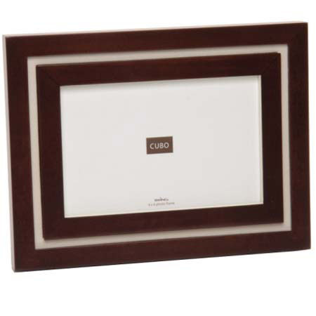 Swing Cubo Wood Frame for 4x6in Photo, Walnut/Natural