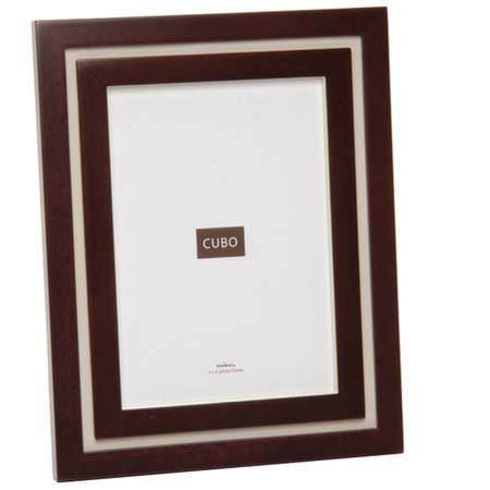 Swing Cubo Wood Frame for 5x7in Photo, Walnut/Natural