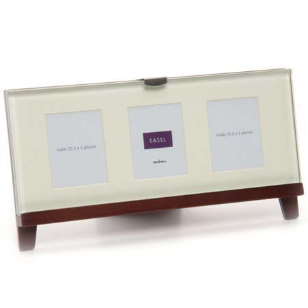 Swing Easel Wood Frame,Stand for 3 2x2in Photo,Walnut