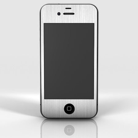 Slickwraps Metal Series Brushed Steel Full Body Wrap for iPhone 4/4s