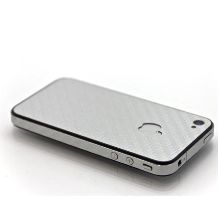 Slickwraps Carbon Fiber Full Body Wrap for iPhone 4S, Silver